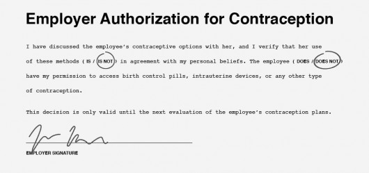 Obama Employer Authorization for Contraception